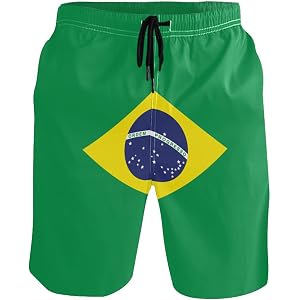 HURPAN Men's Swim Trunk | Fashion Quick-Dry Beach Board Shorts with Mesh Lining Pockets