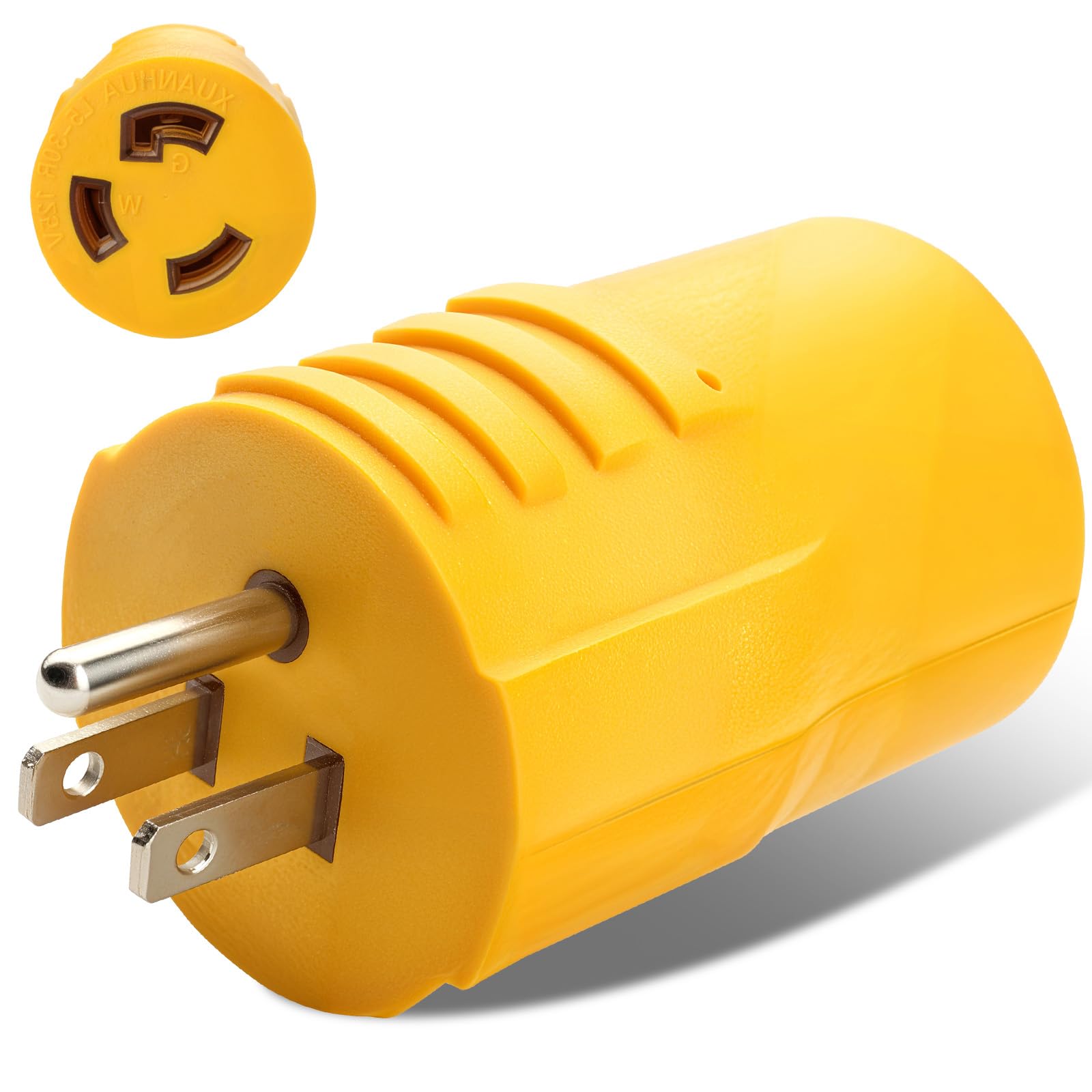 Photo 1 of 30 Amp to 15 Amp 110 RV Adapter Plug NEMA 5-15P to L5-30R Twist Locking RV Power Adapter Shore 15A Household Male to 30A RV Female Electrical Converter for RV Camper Caravan Van Travel Trailer