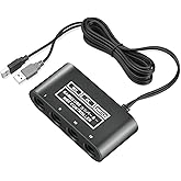 CLOUDREAM Gamecube Controller Adapter for Switch Gamecube Adapter Wii U and PC, Super Smash Bros Choice Support Four Gamecube