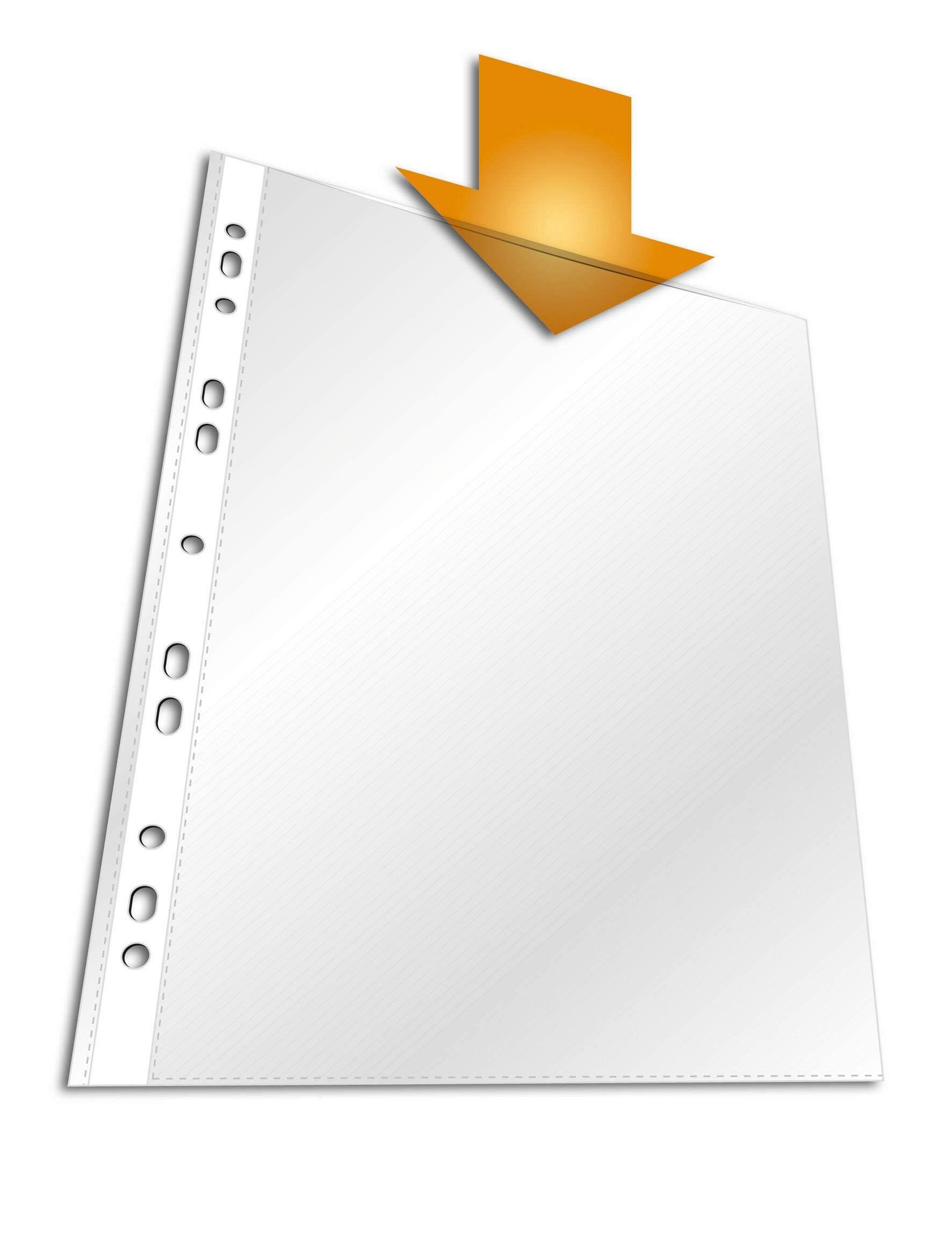 Durable PP A4 Transparent Punched Pockets - Pack of 100