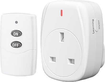 HBN Wireless Remote Control Plug Socket 13A 3120W Switch 30m Range 1 Pack