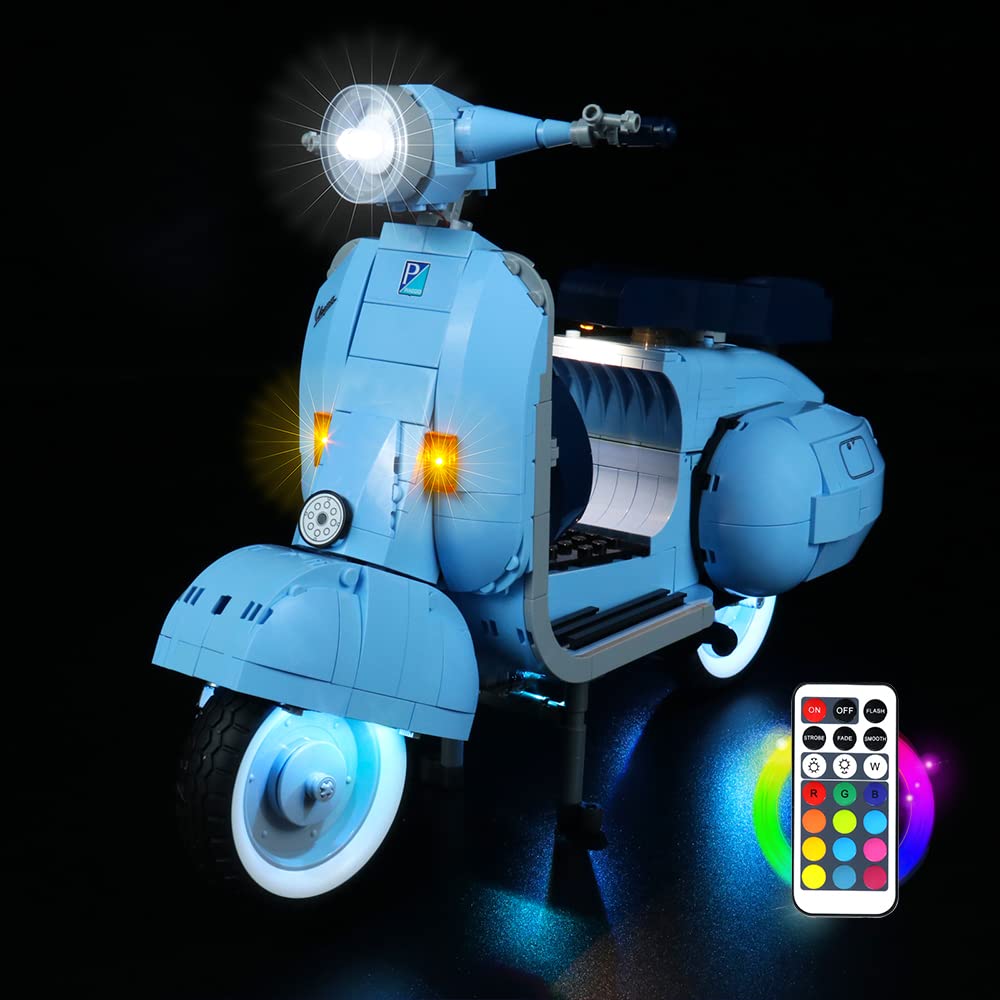 LocoLee Led Light Set for Lego Vespa Scooter, Decoration Light Kit for Lego 10298 Vespa 125 Scooter, Creative Gift for Kids Adults - Remote Control Version - Not Include Lego Models — image 1