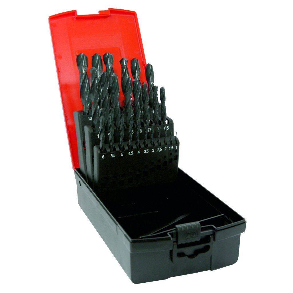 25 Piece Drill Bit Set, 1mm to 13mm bits included