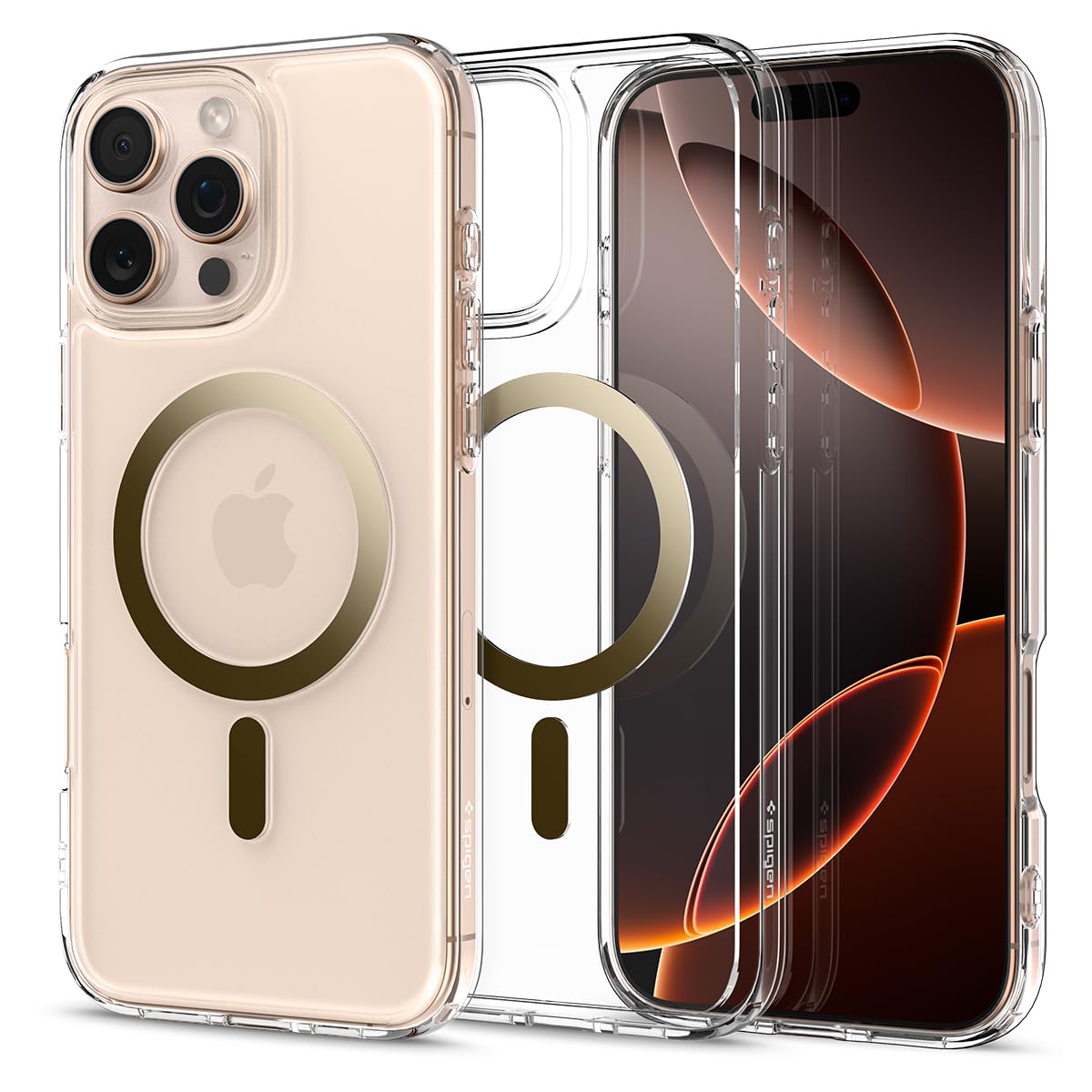 Photo 1 of Spigen for iPhone 16 Pro Case, Ultra Hybrid MagFit [Anti-Yellowing] [Compatible with Magsafe] - Clear Gold