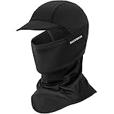 ROCKBROS Balaclava Ski Mask, Thermal Full Face Mask with Brim, Neck Warmer for Cold Weather, Windproof Face Cover Under Helmet Wear, Head Mask for Cycling, Skiing Black