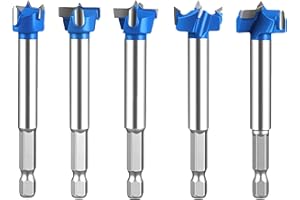 Hex Shank Forstner Drill Bits Set 15-20mm, Tungsten Carbide Auger Opener Forstner Bits for Wood Furniture Hinge Woodworking.