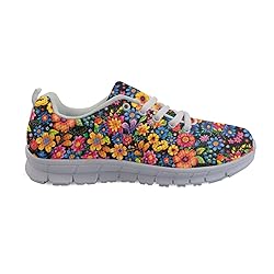 Wanyint Tropical Flower Print Women Tennis Sneakers