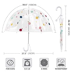 RONIARE Kids Clear Bubble Umbrellas for Rain Dome