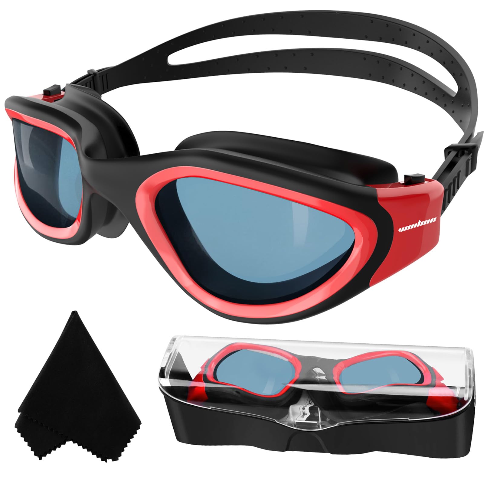 Winline Adult Swimming Goggles,Polarized Open Water Goggles Swimming Anti Fog UV Protection No Leakage Clear Vision Easy to Adjust for Adults Men Women Teenagers