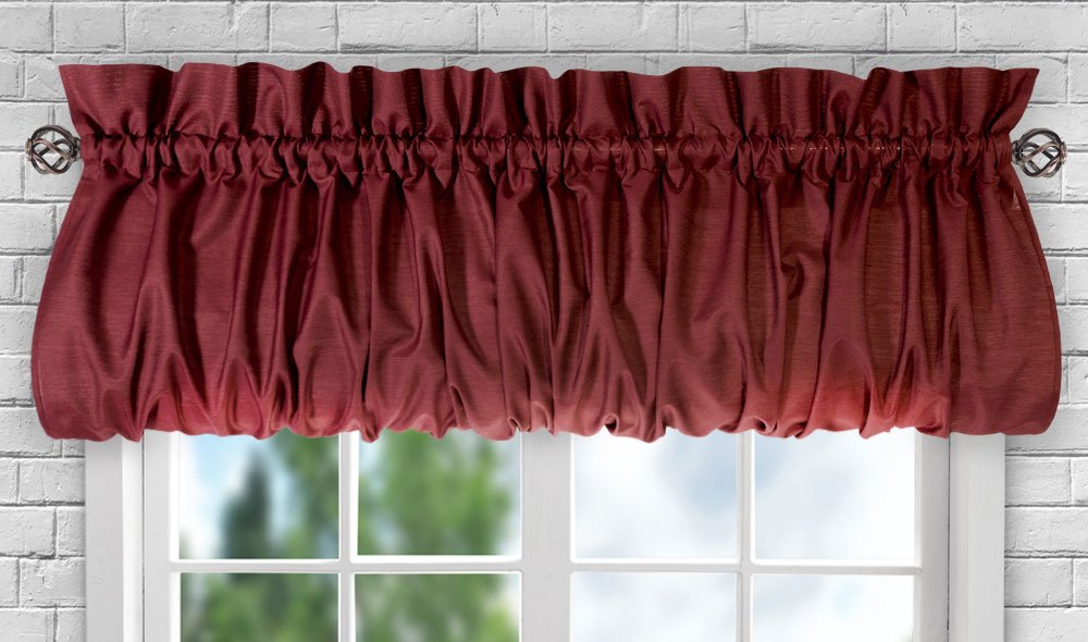 Ellis Curtain 1 Balloon Valance, Polyester Cotton, Merlot, W 15" x L 60" (1 Panels) — image 1