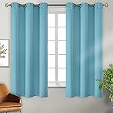BGment Blackout Curtains - Grommet Thermal Insulated Room Darkening Bedroom and Living Room Curtains, Set of 2 Panels (42 x 63 Inch, Aqua)