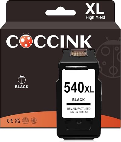 COCCINK 540XL Black Ink Cartridge for Canon MG3650S MG3600 MX470 TS5150 600