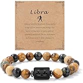 crataly Zodiac Bracelet Gemstone beads bracelet for women Constellation Horoscope Chakra Relief Stress Stretch Bracelet Jewelry Gift