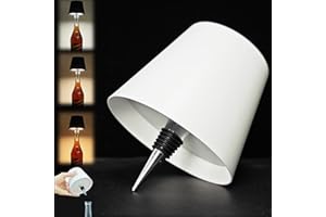 Wireless Bottle Lamp - 3 Color Stepless Dimming Bottle Table Lamp,Rechargeable Wireless Wine Bottle Lights,Touch Control Wine