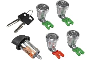 RLB-HILON Door Lock Cylinders and Ignition Switch with Keys Compatible with Ford E150 E250 E350 Econoline Van 1997 to 2020 Year, Replace for LC6177 703369 597638