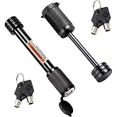 Hitch Lock Set, 5/8" Dia Hitch Lock, 1/4" Dia Coupler Lock, Keyed Alike | CZC AUTO Hitch Lock for Class III IV 2" 2-1/2" Receiver, Tougue Coupler Lock with 2-1/2" Span Fit Latch-type Couplers