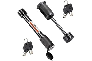 CZC AUTO Hitch Lock Set Dia 5/8 Inch Trailer Hitch Receiver Pin Lock Keyed Alike for Class III IV 2" and 2-1/2" Receiver Dia 