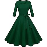 Wedtrend Women's 1950s Dresses 3/4 Sleeve Vintage Dress 40s Style Tea Party Dresses for Woman