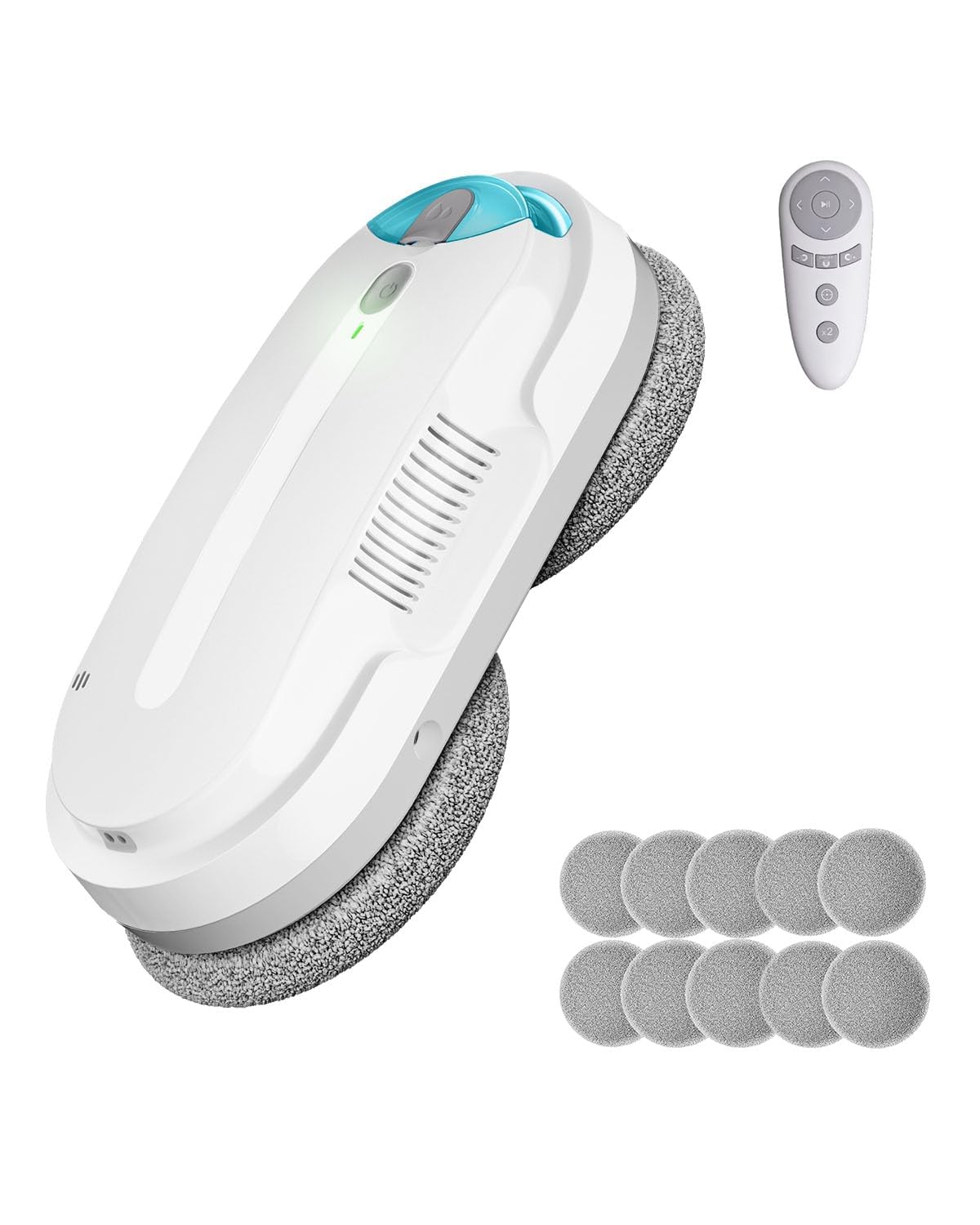 Robot limpiador de ventanas inteligente HIXZAP con pulverizador ultrasónico bidireccional y tanque de 85 ml - Detección automática de bordes, succión fuerte de 2400-3200 pa, protección anticaída para una limpieza sin esfuerzo