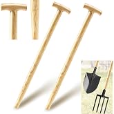 Memorywuu 2 Pcs Shovel Handle Replacement T Handle Straight Taper Wooden for Spades, Forks, Shovels, 71cm (28in) Long, 1.5 Inch Diameter