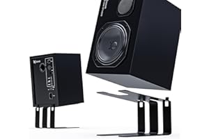 VKheroKV AB-M Desktop Speaker Stands, 1Pair, Studio Monitor Riser with Vibration Absorption Pad and 5° Incline Design Improve Listening Experience, AB-M (Black)