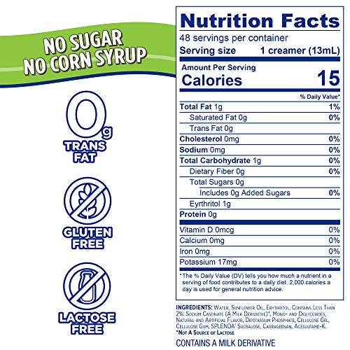 SPLENDA Sugar Free/Low Calorie/Single Serve Coffee Creamer Cups, French