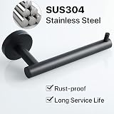Sayayo Black SUS304 Wall Mounted Toilet Roll Holder Round Base Loo Tissue view 4