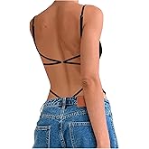 Milumia Women Sexy Backless Bodysuits Scoop Neck Open Back Night Out Club Bodysuit Tops