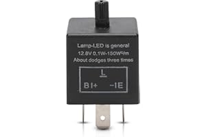 FERIANL CF-13 Flasher Relay, 3-Pin Adjustable LED Flasher Relay, 12V Car Turn Signal Relays, Universal for Turn Signal Fixing Hyper Blink Flash