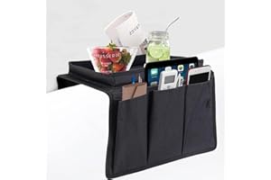 iEasey Sofa Candy Organizer with Tray Sofa Armrest Organizer with Cup Holder Couch Armchair Pockets TV Remote Caddy Sofa Stor