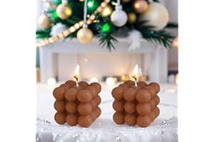SHBLOMK 2PCS Bubble Candle Set, Cube Soy Wax Bubble Candles, Handcrafted Natural Scented Aesthetic Bubble Candle Set for Home Bedroom Decor, Birthday Mothers Day Gifts