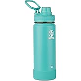 Takeya Actives Water Bottle with Spout Lid - Bottle with Double Stainless Steel Insulation - Dishwasher Safe & BPA-Free - Bottle with Spout Lid & Removable Bumper - 18 oz, Teal