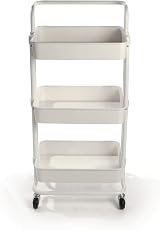 Maison & White 3 Tier Storage Trolley White with Wheels 43x36x86cm view 3