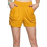 atika Women's Casual Harem Shorts, Premium Ultra Buttery Soft Shorts, Elastic High Waisted Comfortable Short with Pockets