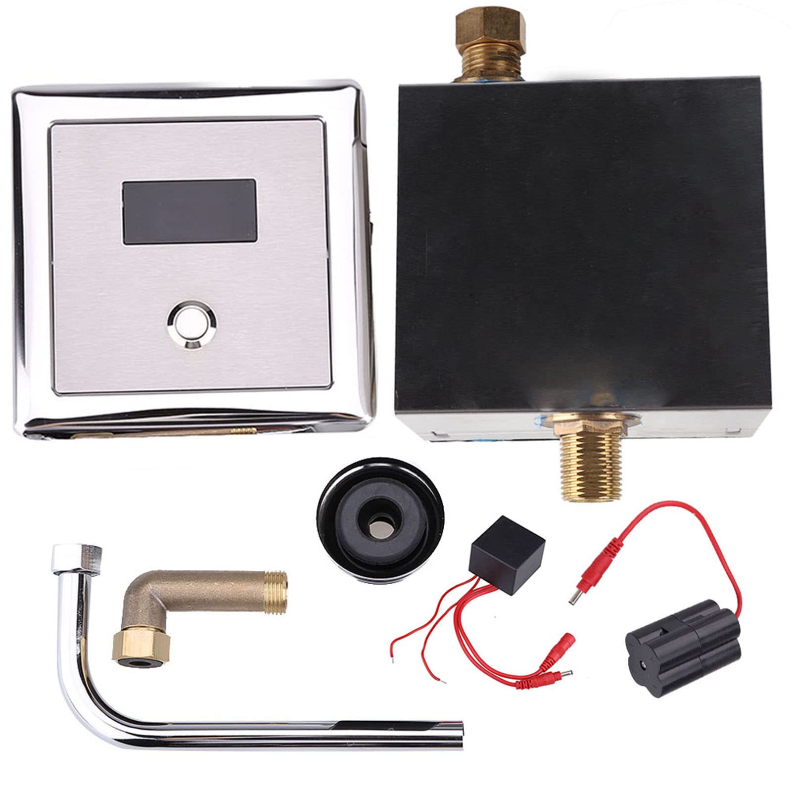 Nikou Automatic Inductive Toilet Valves, Wall Mount Automatic Sensing Urinal Flush Valve, Modern Bath Toilet Faucet Taps for Hygiene and Water Efficiency