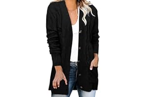 JMMSlmax Cardigan Sweaters for Women Lightweight with Pockets Women's Fall Casual Open Front Button Long Sleeve Knit Cardigan