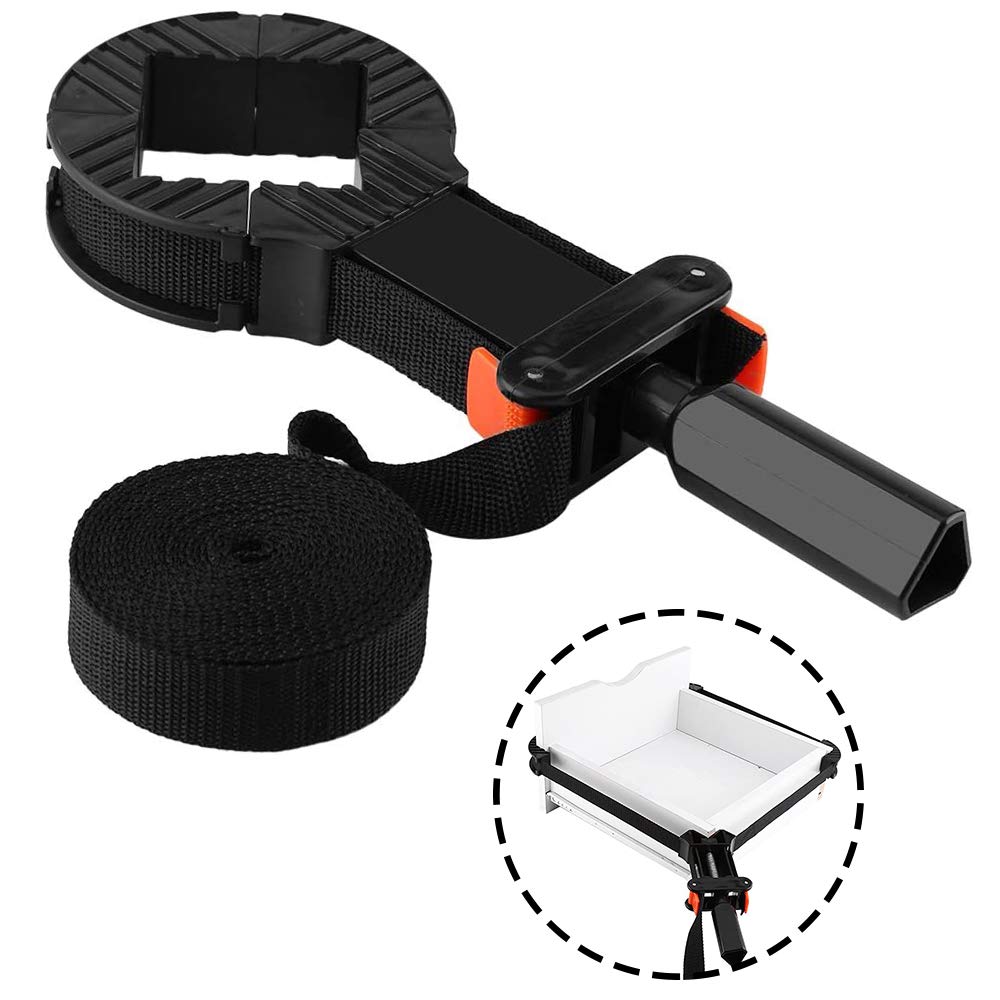 Band Strap Clamp, Ratcheting Clamp, Adjustable Angle Rapid Clamp, Corner Clamps, Corner Strap 4 Jaws Frame, ABS Plastic 90 Degrees Rapid Adjustable Frame Clamp for Square Picture Frame, Drawer