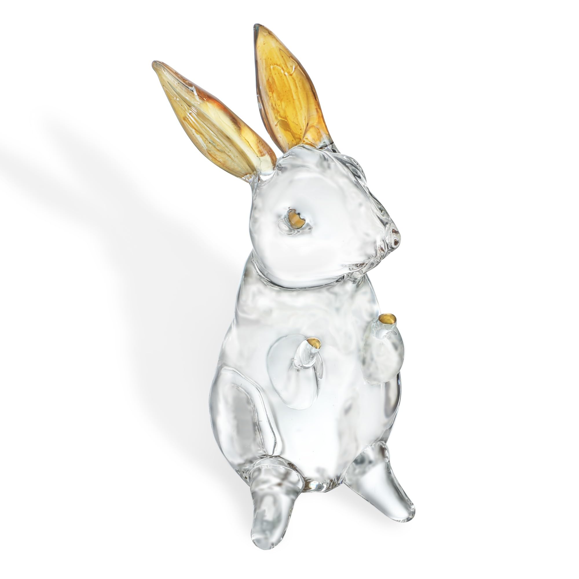 HDCRYSTALGIFTS 3.5'' Crystal Rabbit Figurines Collectibles Bunny Easter Gifts for Women Art Glass Spring Easter Animal Paperweight Decorations for Home