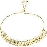 kelistom Gold Cuban Link Anklet for Women Men, 18K White Gold Plated Hip-hop Rhinestone Filled Ankle Bracelets for Women Teen Girls