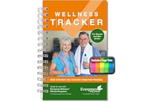 EVERGREEN WELLNESS Wellness Tracker Daily Habit Tracker. Set Goals for All Physical Activity and Nutritional Habits in Spiral Bound, 10-Week Journal. Ideal for Women and Men 50-80+.