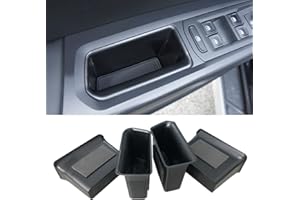 Vesul 4pcs Door Organizer Storage Tray Compatible with VW Atlas 2018-2023 Atlas Cross Sport; ABS Grab Handle Tray Insert Glove Pallet