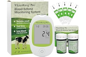 Blood Ketone Monitoring System for Dairy Cows, 30 Test Strips, Holstein Milk Cow Testing Kit