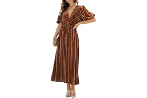 Maxigerui Women's Velvet Maxi Dress Formal Dresses for Wedding Guest Dress