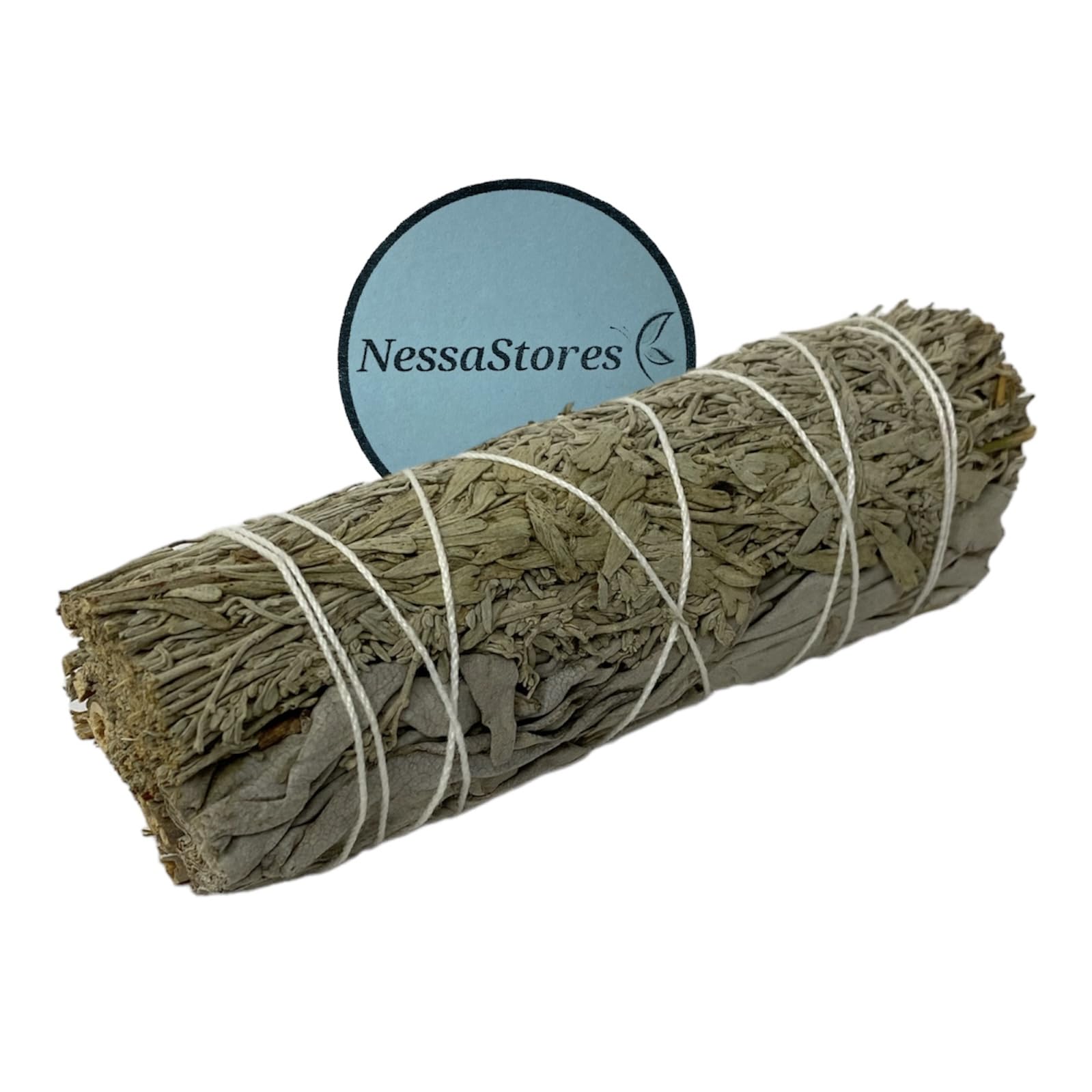 NESSASTORES - White Sage & Blue Sage 4 inch Smudge Stick Bundles for Cleansing and Meditation. #JC-218 (3 pcs)