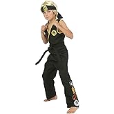 Kids Black Cobra Kai Costume Boys, Sleeveless Karate Gi Uniform Halloween Outfit