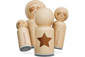 SNIGGLE SLOTH Star Shape Excellent Rubber Stamp for Stamping Crafting Planners - 1/2 Inch Mini