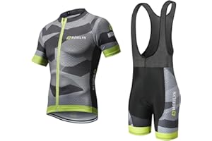 MOXILYN Men Cycling Jersey Set Bike Shorts and Jersey Suit 9D Padded Cycling Bibs MTB Shirts Short Sleeve Bicycle Clothes