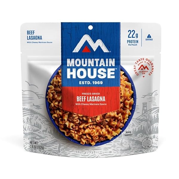 MOUNTAIN HOUSE LASAGNA WITH MEAT SAUCE | FREEZE DRIED BACKPACKING & CAMPING FOOD |2 SERVINGS