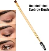 Brrnoo Double Ended Eyebrow Brush Angled Spoolie Wood Handle Makeup Tool view 4