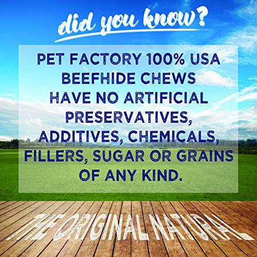 Pet Factory 34825 Beefhide Dog Chews, 99 Digestive, Rawhides to Keep